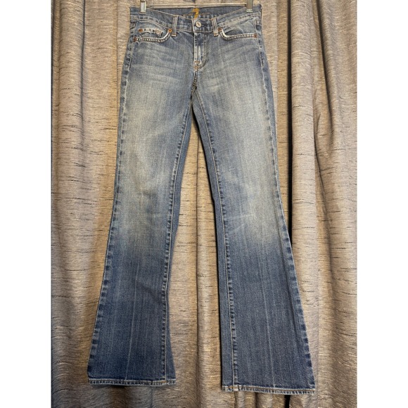 7 For All Mankind Womens Bootcut Jeans Medium Wash Denim Size 26 - Picture 1 of 10